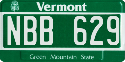 VT license plate NBB629