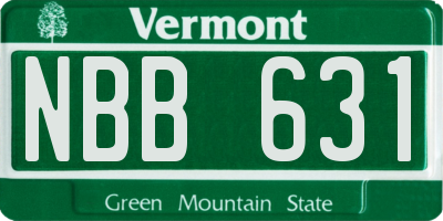 VT license plate NBB631