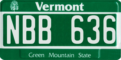 VT license plate NBB636