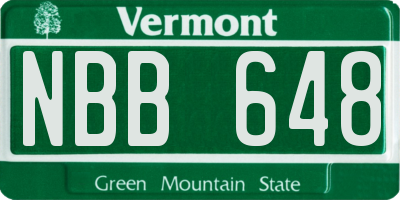 VT license plate NBB648