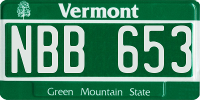 VT license plate NBB653