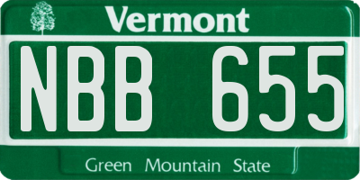 VT license plate NBB655