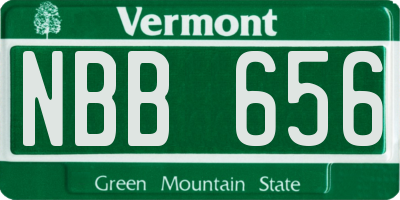 VT license plate NBB656