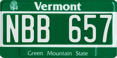 VT license plate NBB657