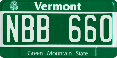 VT license plate NBB660