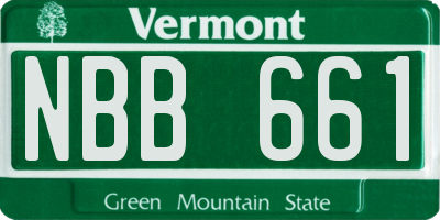 VT license plate NBB661