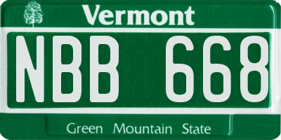VT license plate NBB668