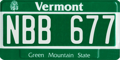 VT license plate NBB677