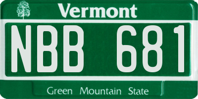 VT license plate NBB681