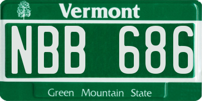 VT license plate NBB686