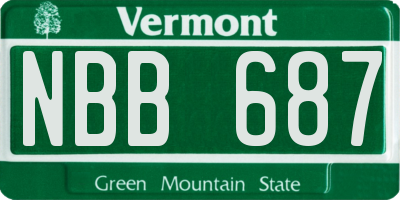 VT license plate NBB687