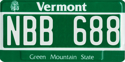 VT license plate NBB688