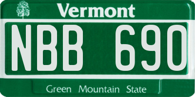 VT license plate NBB690
