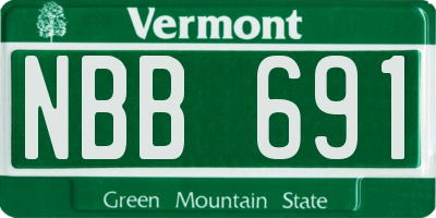 VT license plate NBB691