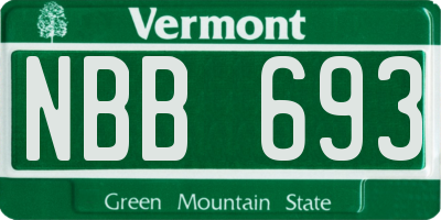 VT license plate NBB693