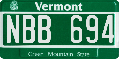 VT license plate NBB694