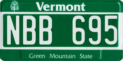 VT license plate NBB695