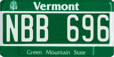 VT license plate NBB696