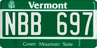 VT license plate NBB697