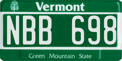 VT license plate NBB698