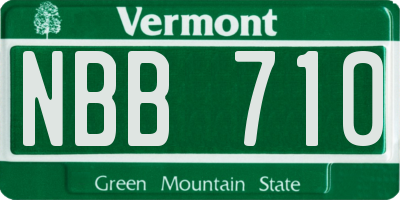 VT license plate NBB710