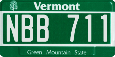 VT license plate NBB711