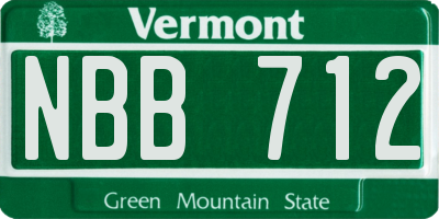 VT license plate NBB712