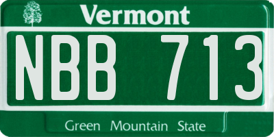 VT license plate NBB713
