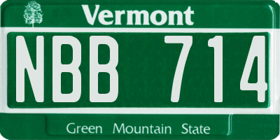 VT license plate NBB714