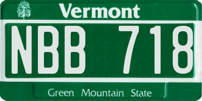 VT license plate NBB718