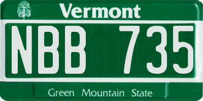 VT license plate NBB735