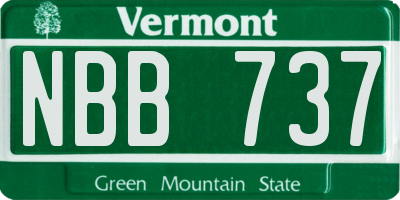 VT license plate NBB737