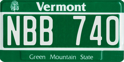 VT license plate NBB740