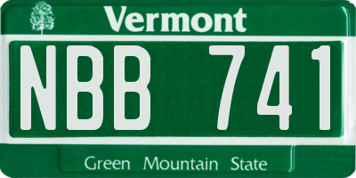 VT license plate NBB741