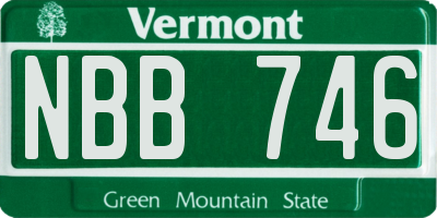VT license plate NBB746