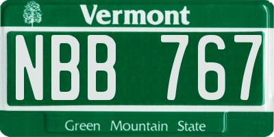 VT license plate NBB767