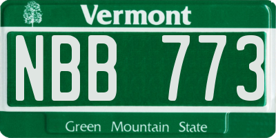 VT license plate NBB773