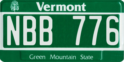 VT license plate NBB776