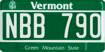VT license plate NBB790
