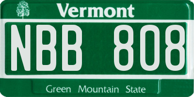 VT license plate NBB808