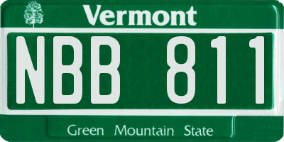 VT license plate NBB811