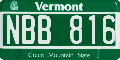 VT license plate NBB816
