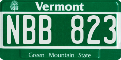 VT license plate NBB823