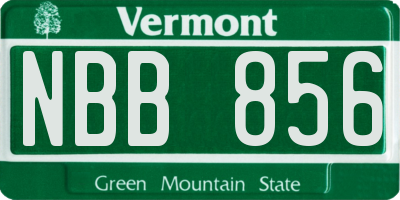 VT license plate NBB856