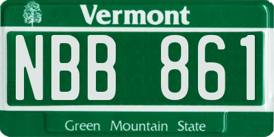 VT license plate NBB861
