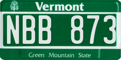 VT license plate NBB873