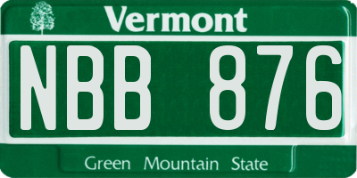 VT license plate NBB876