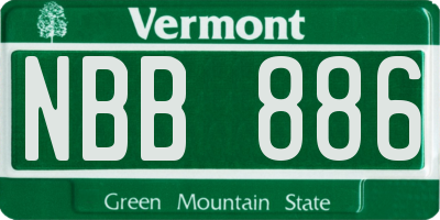 VT license plate NBB886
