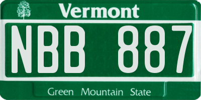 VT license plate NBB887