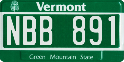 VT license plate NBB891